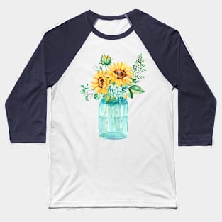 Watercolor sunflowers Baseball T-Shirt